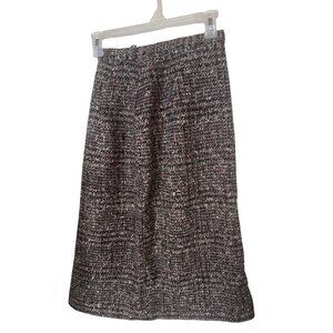 Vintage Majestic Specialties INC  brown and blue tweed 100% wool skirt size XS